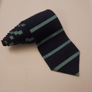 Vintage Brooks Brothers Tie Mens 56x3.5 Striped Blue Hand Made in USA 100% Silk